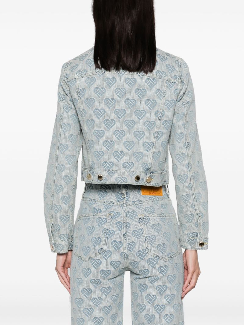 Blue Heart Monogram Denim Jacket