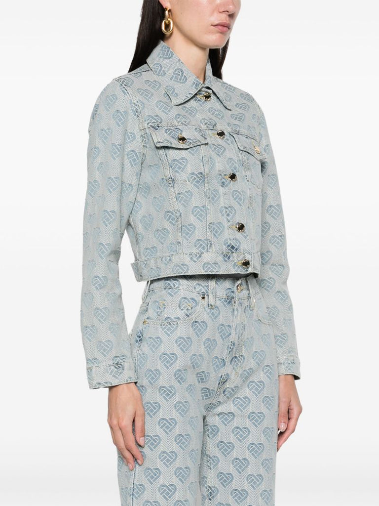 Blue Heart Monogram Denim Jacket