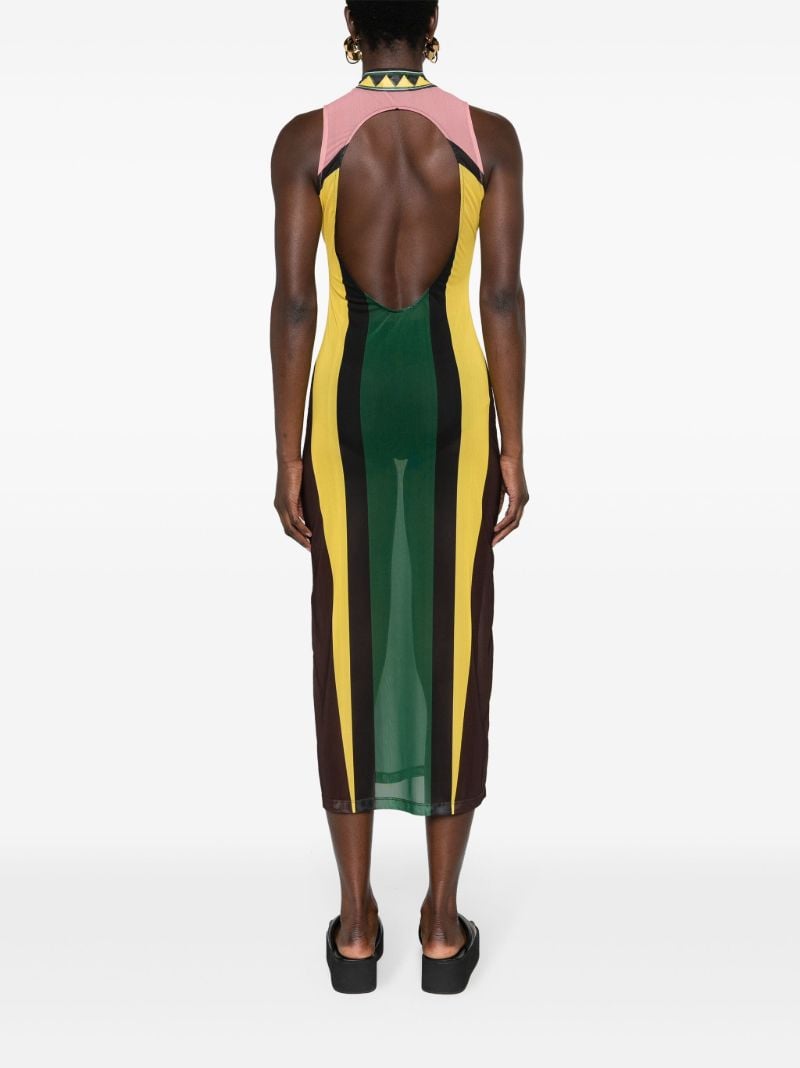 Green Open-back Mesh Dress