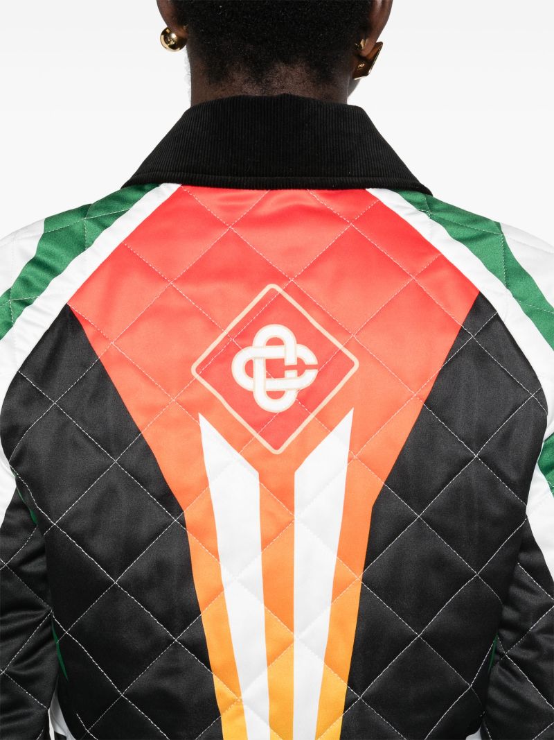 Orange Casa Moto Sport Cropped Bomber Jacket