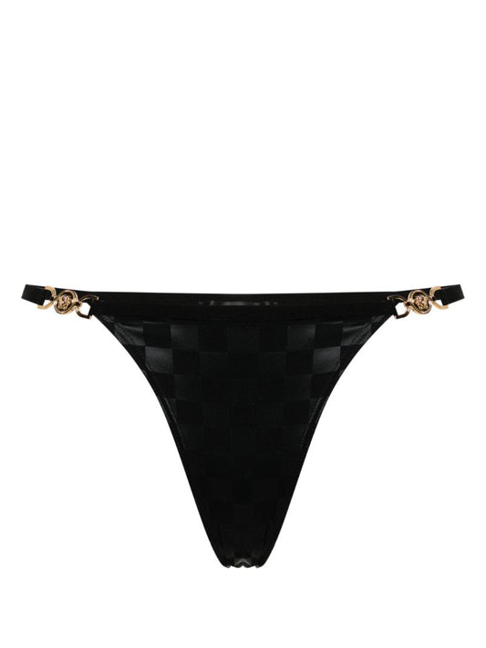 Black Medusa-plaque Satin Briefs