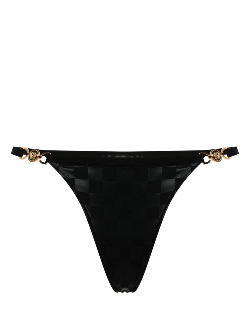 Black Medusa-plaque Satin Briefs