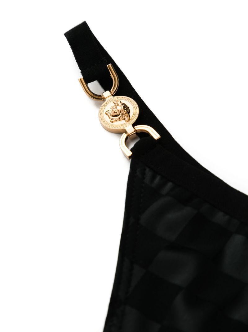 Black Medusa-plaque Satin Briefs