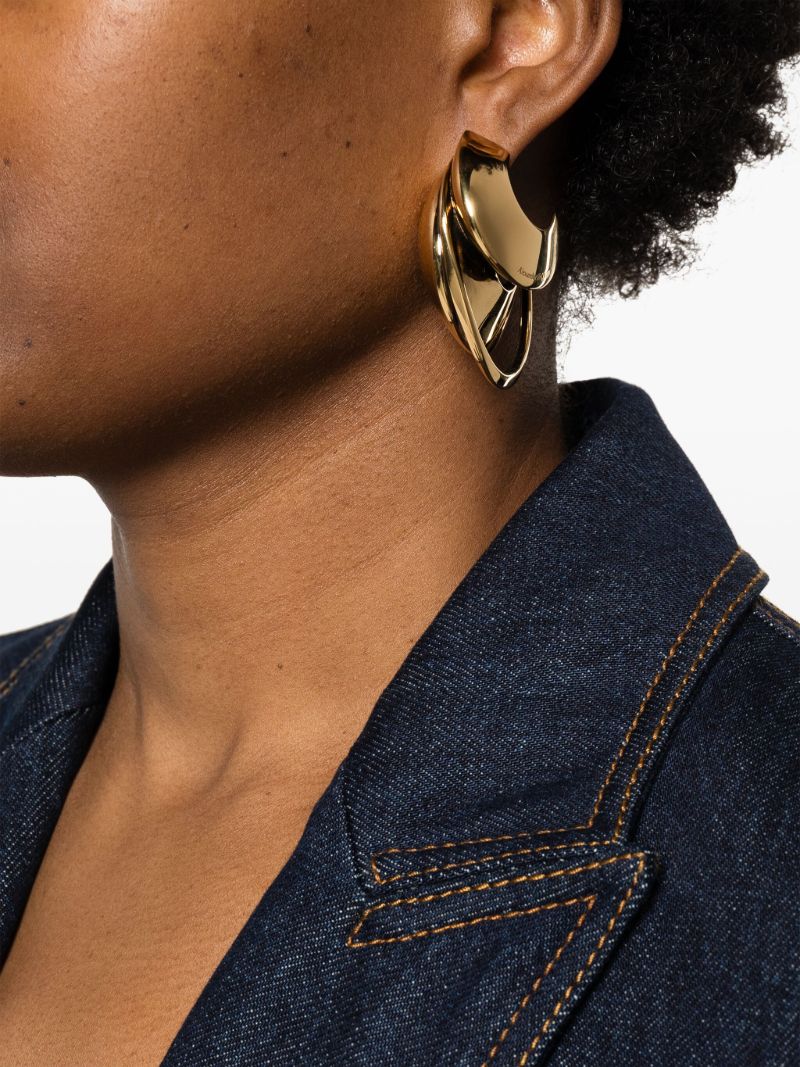 Gold-tone Sculptural Accumulation Hoop Earrings