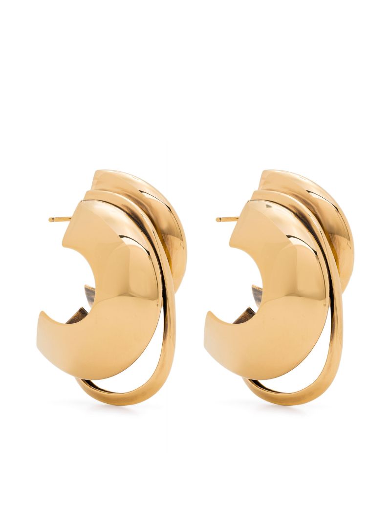 Gold-tone Sculptural Accumulation Hoop Earrings