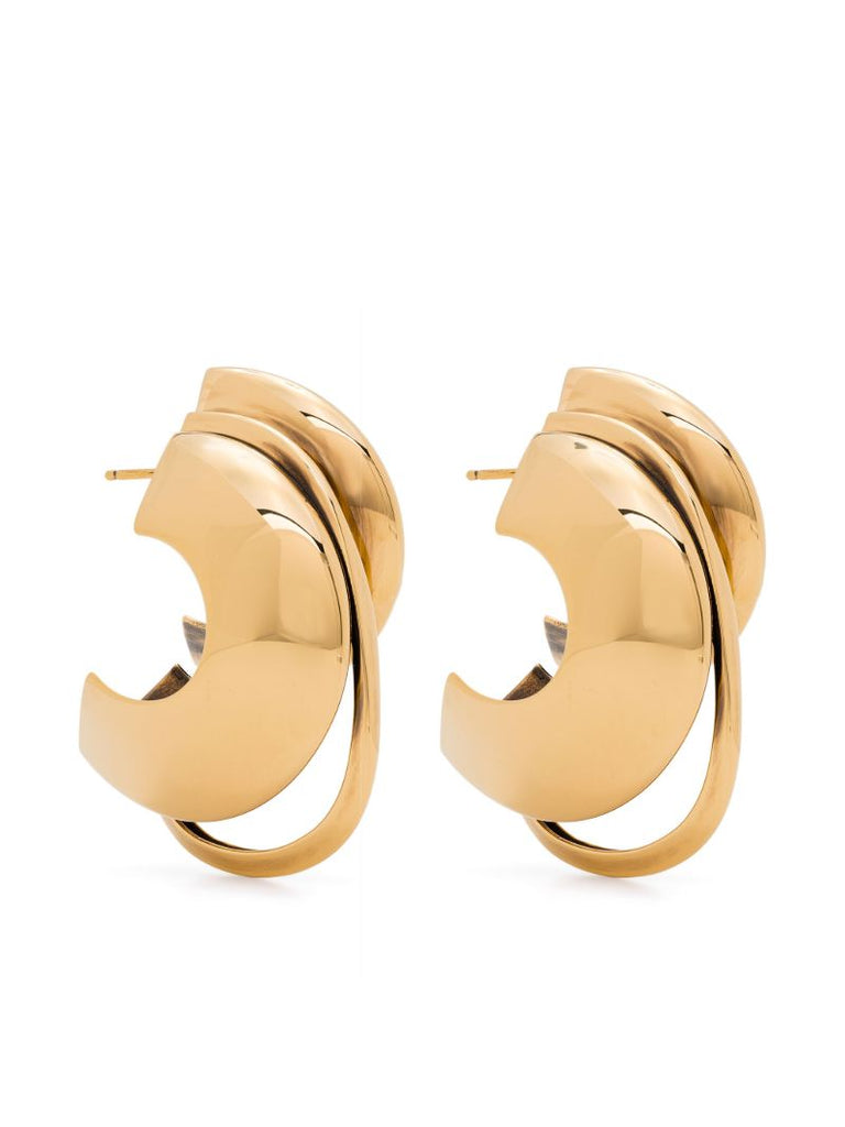 Gold-tone Sculptural Accumulation Hoop Earrings