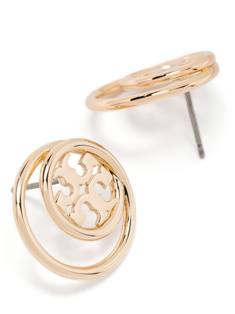 Gold-plated Double T Stud Earrings