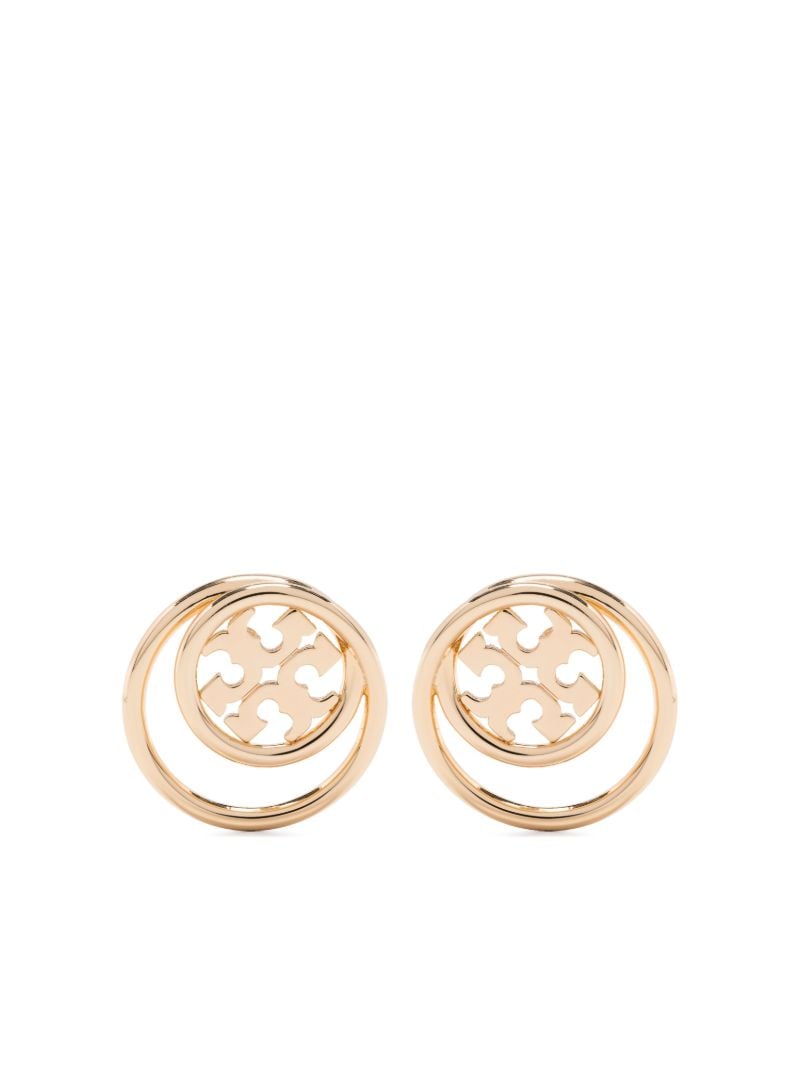 Gold-plated Double T Stud Earrings