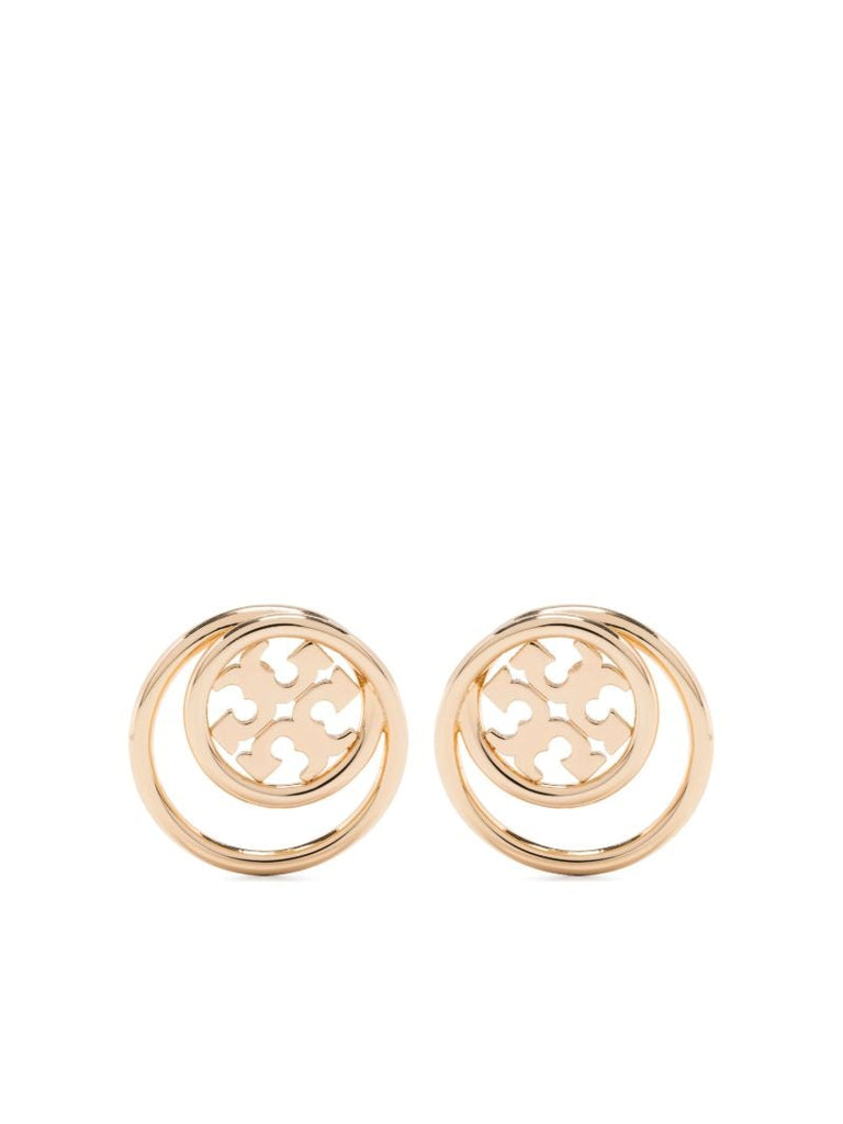 Gold-plated Double T Stud Earrings