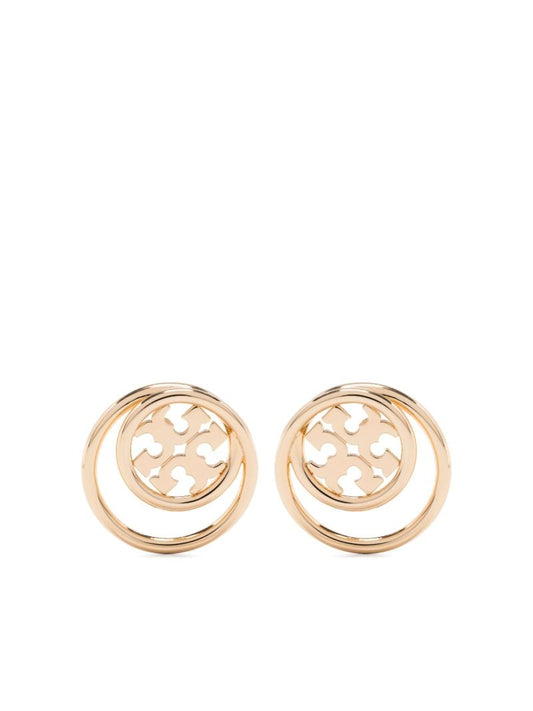 Gold-plated Double T Stud Earrings