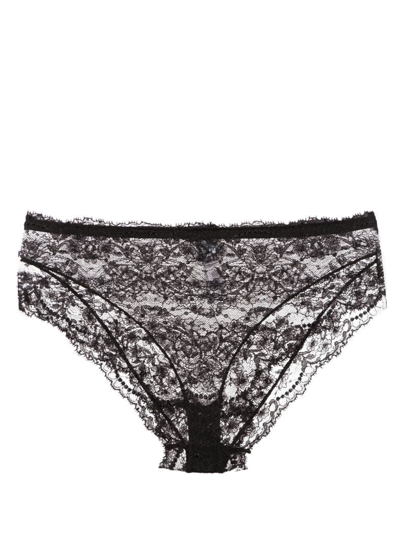 Black High-waisted Lace Briefs