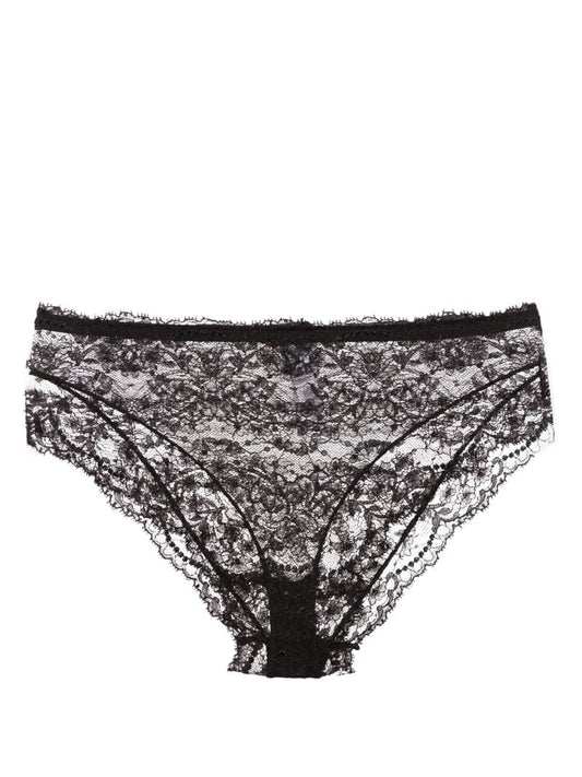 Black High-waisted Lace Briefs