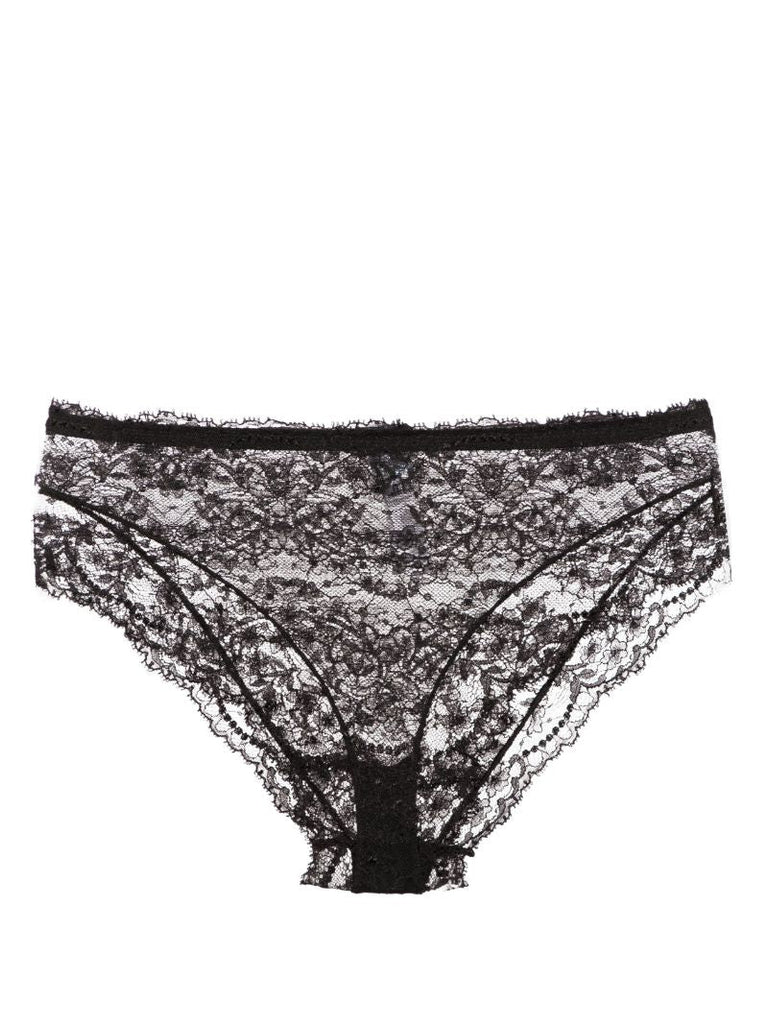 Black High-waisted Lace Briefs