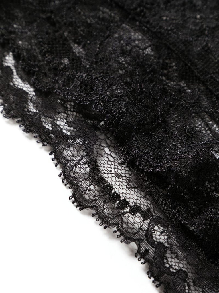 Black High-waisted Lace Briefs