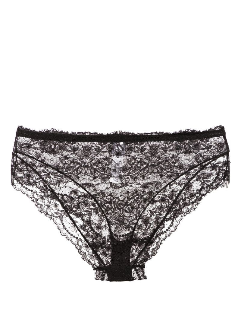 Black High-waisted Lace Briefs