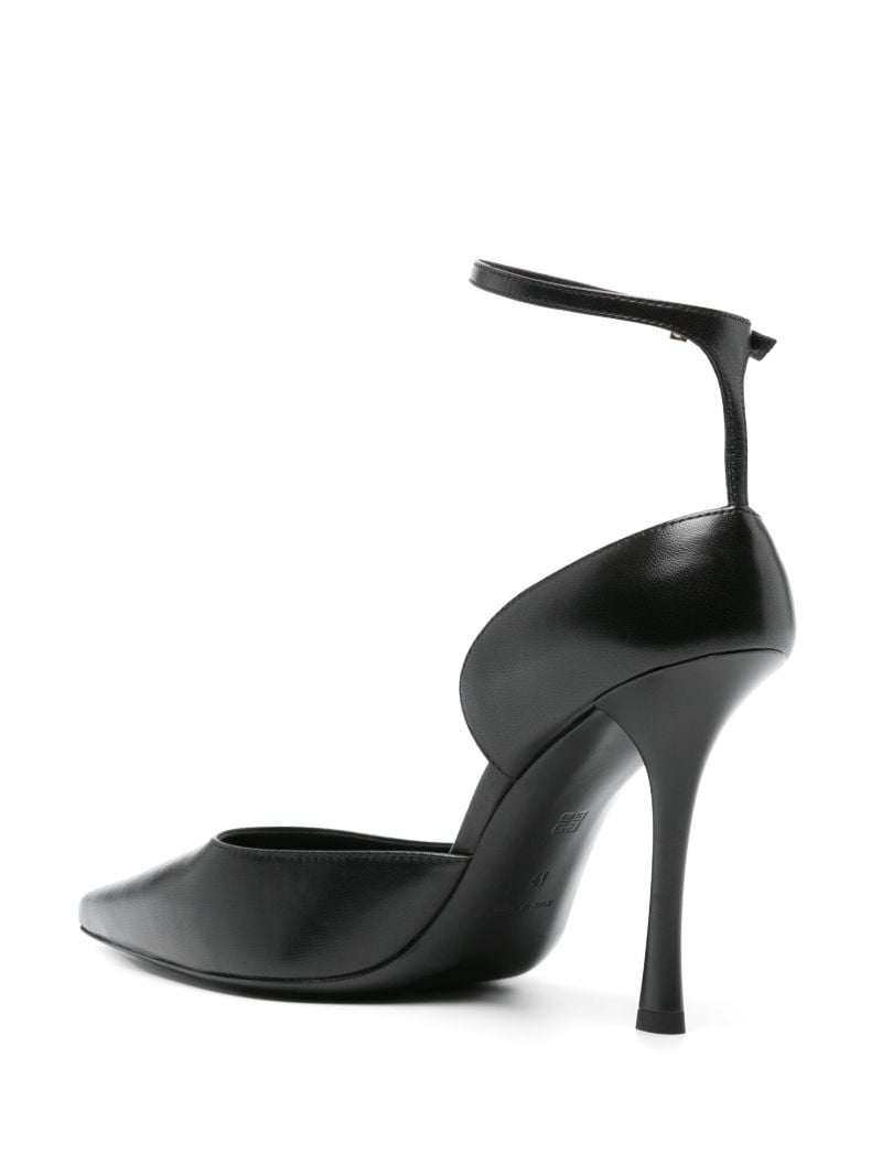 Black 95 Point Toe Leather Pumps