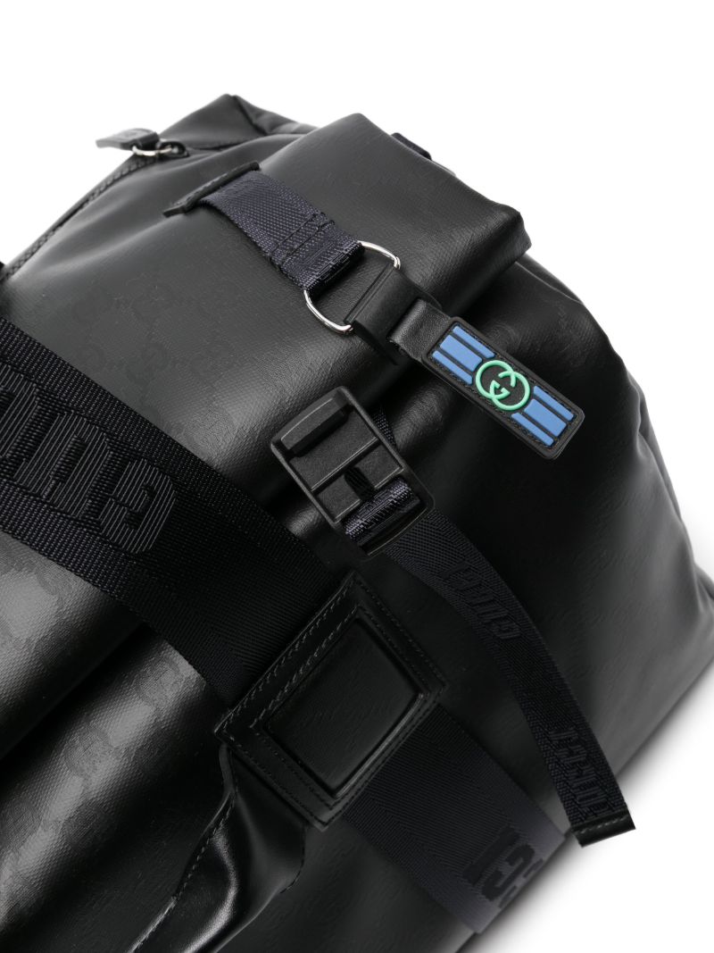 Black Gg Crystal-canvas Duffle Bag