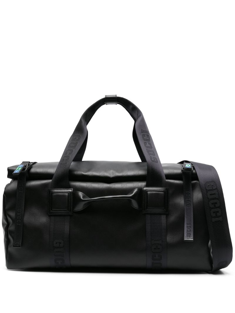 Black Gg Crystal-canvas Duffle Bag