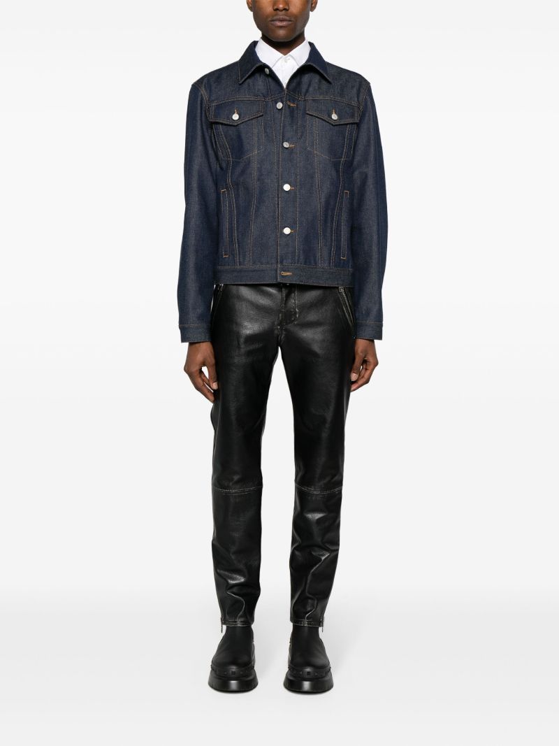 Black Tapered Leather Trousers