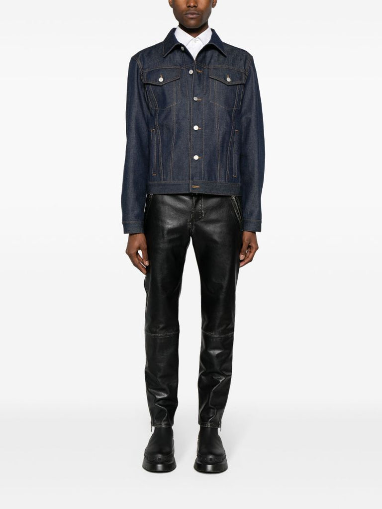 Black Tapered Leather Trousers