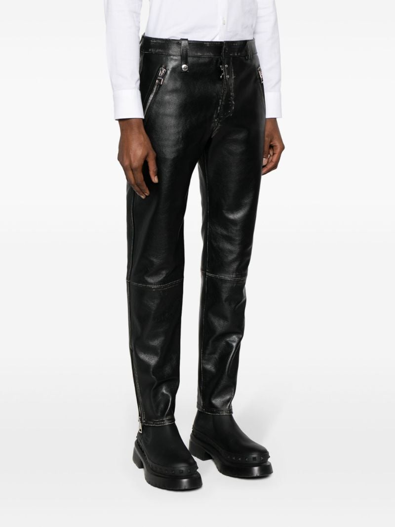Black Tapered Leather Trousers
