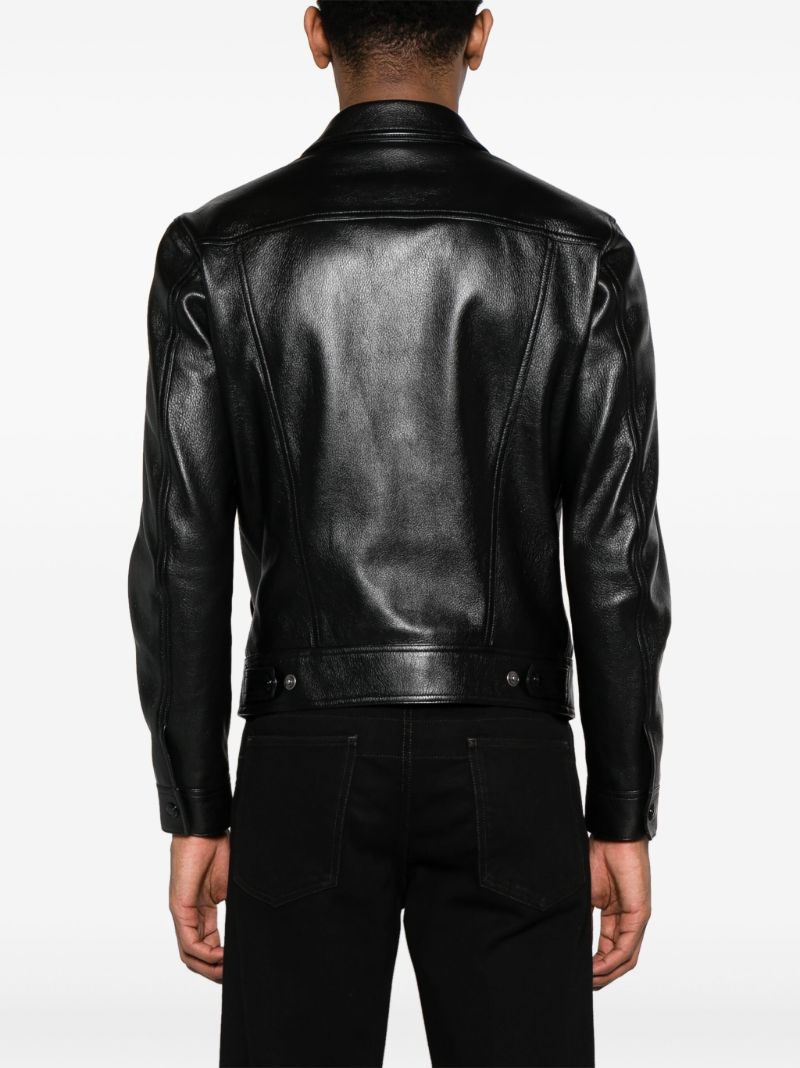 Black Button-up Leather Jacket