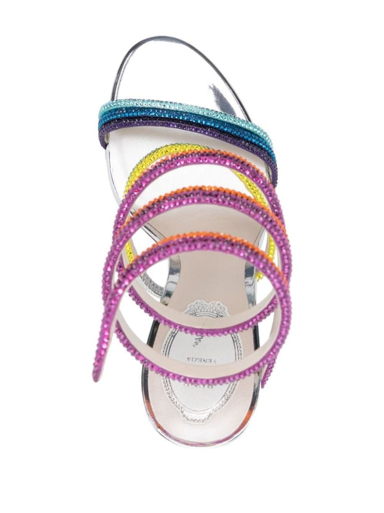 Multicolour Rainbow 105 Crystal-embellished Sandals