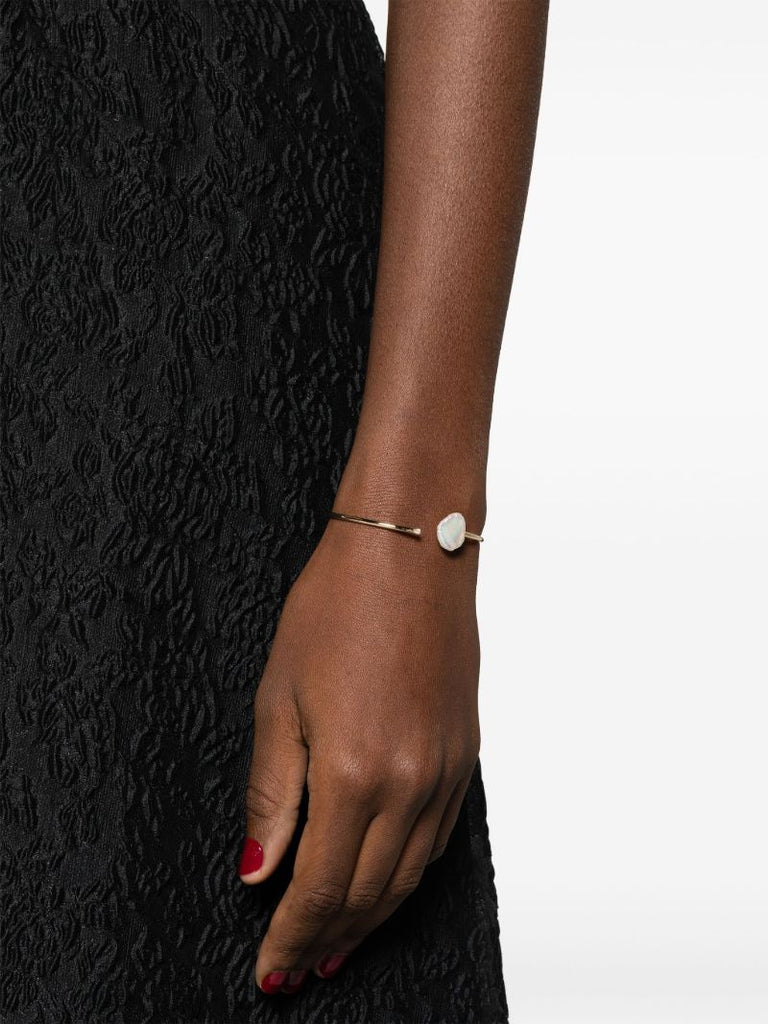 14k Yellow Gold Pearl and Diamond Bracelet