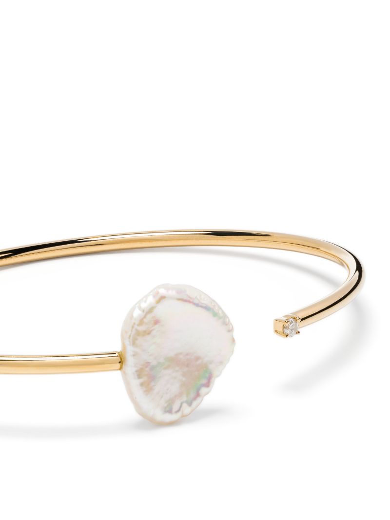 14k Yellow Gold Pearl and Diamond Bracelet