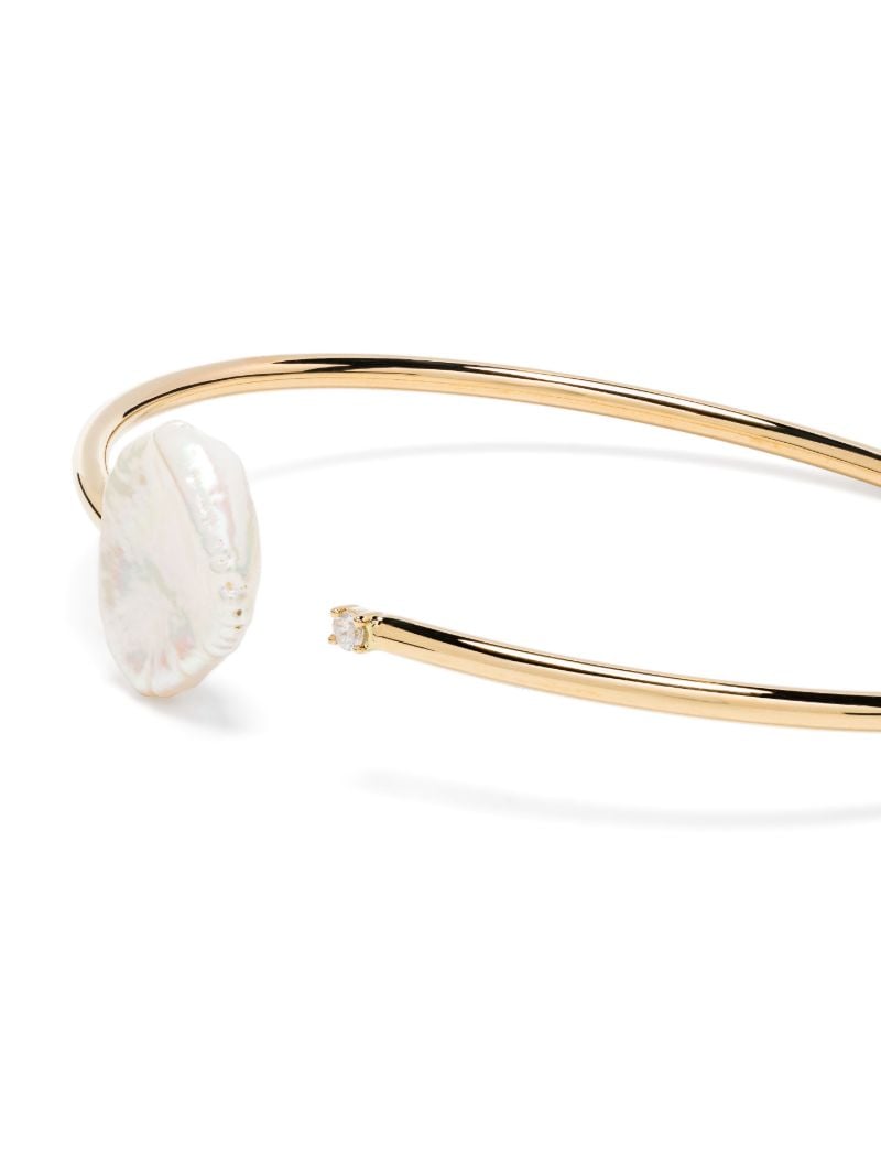 14k Yellow Gold Pearl and Diamond Bracelet