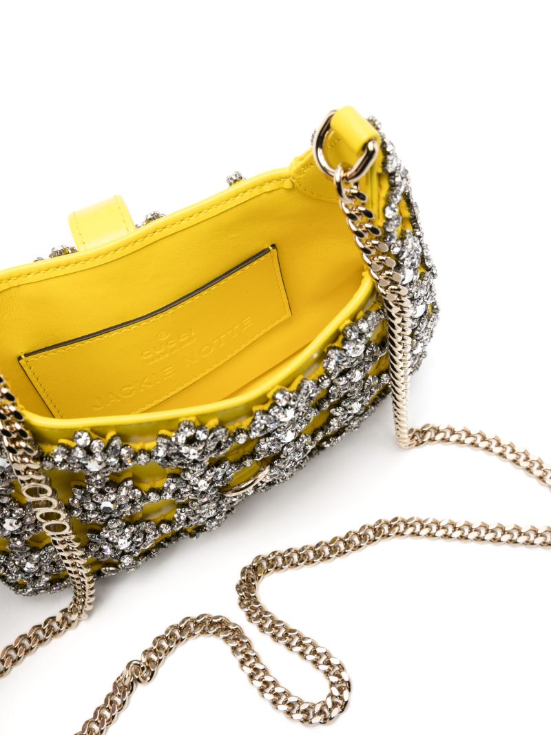 Yellow Jackie Crystal-embellished Cross Body Bag