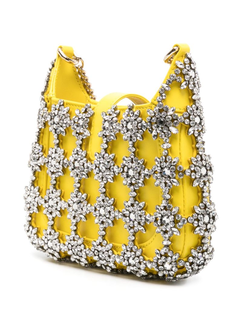 Yellow Jackie Crystal-embellished Cross Body Bag