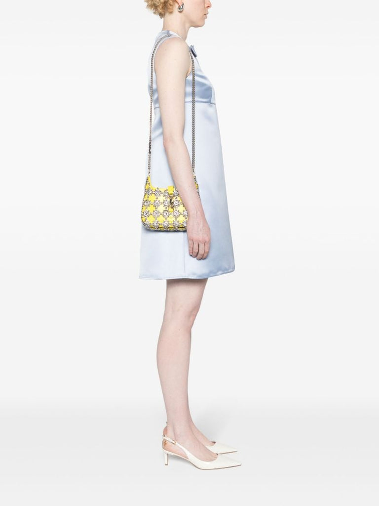 Yellow Jackie Crystal-embellished Cross Body Bag