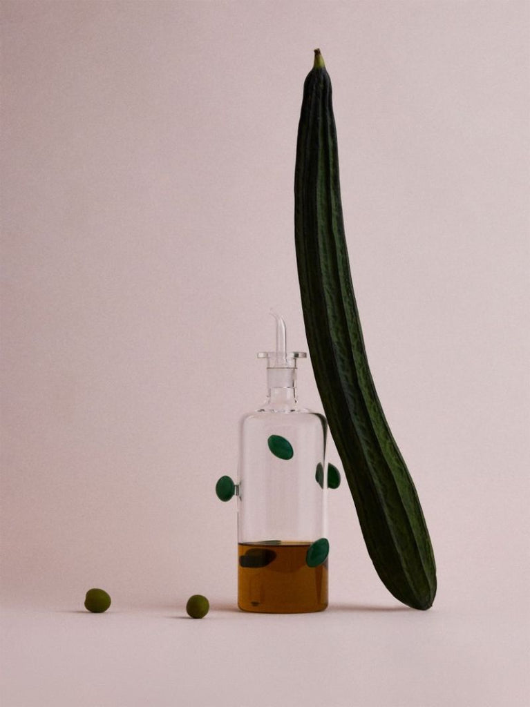 Clear the Olive Glass Bottle