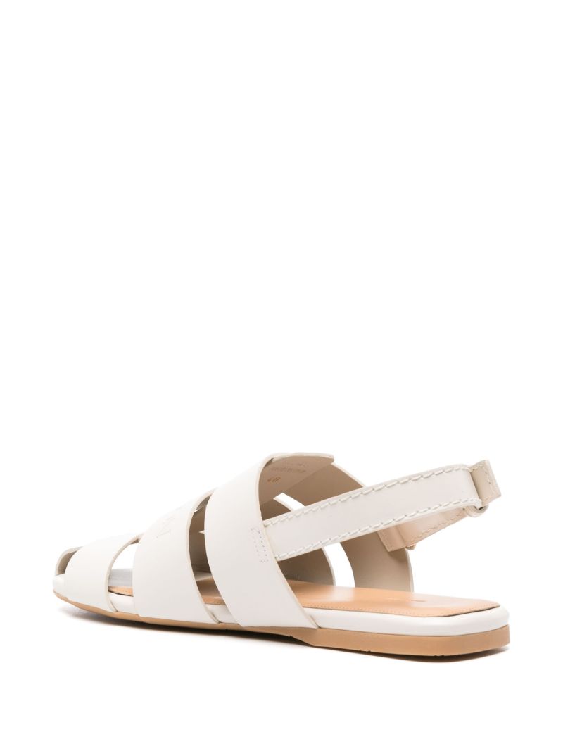 Neutral Fisherman Slingback Leather Sandals