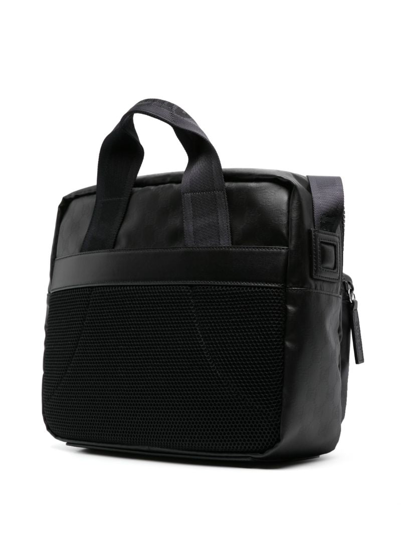 Black Gg Crystal Canvas Shoulder Bag