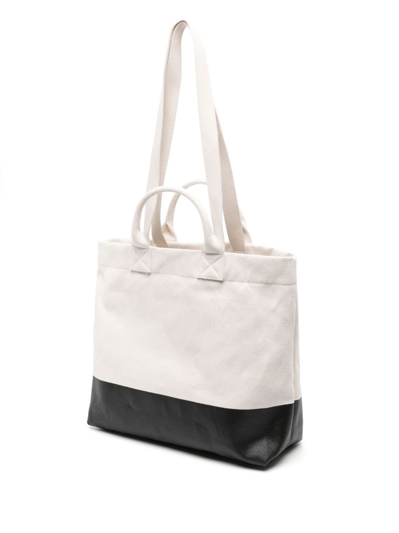 White Two-tone Canvas Tote Bag