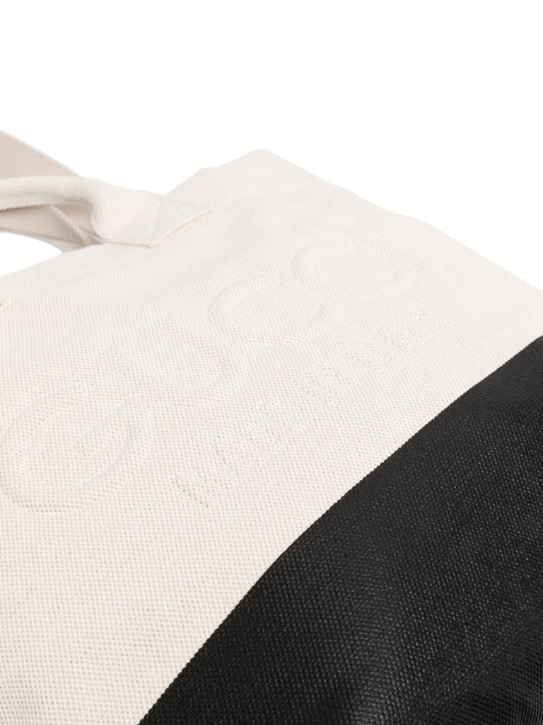 White Two-tone Canvas Tote Bag