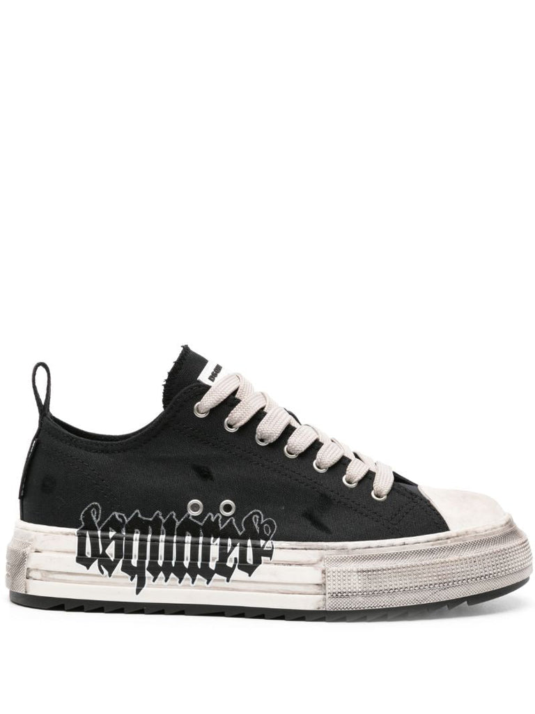 Black Berlin Canvas Flatform Sneakers