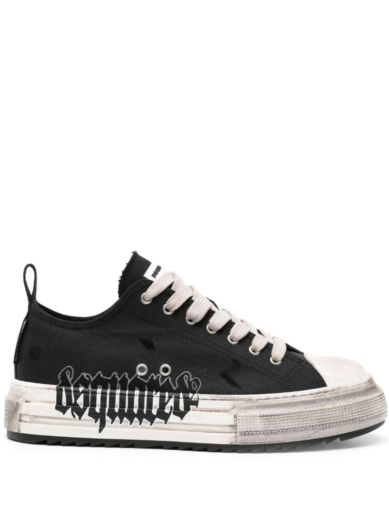 Black Berlin Canvas Flatform Sneakers