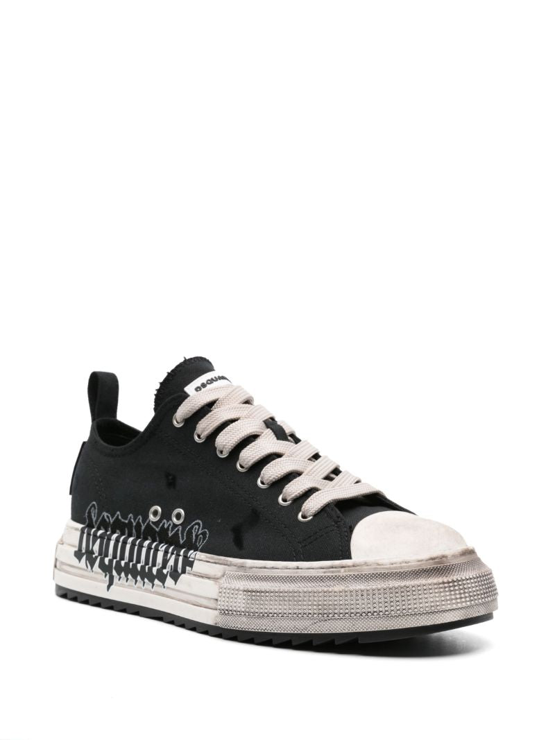 Black Berlin Canvas Flatform Sneakers
