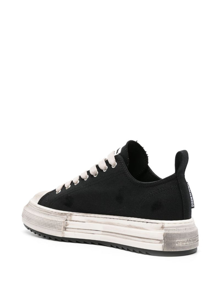 Black Berlin Canvas Flatform Sneakers