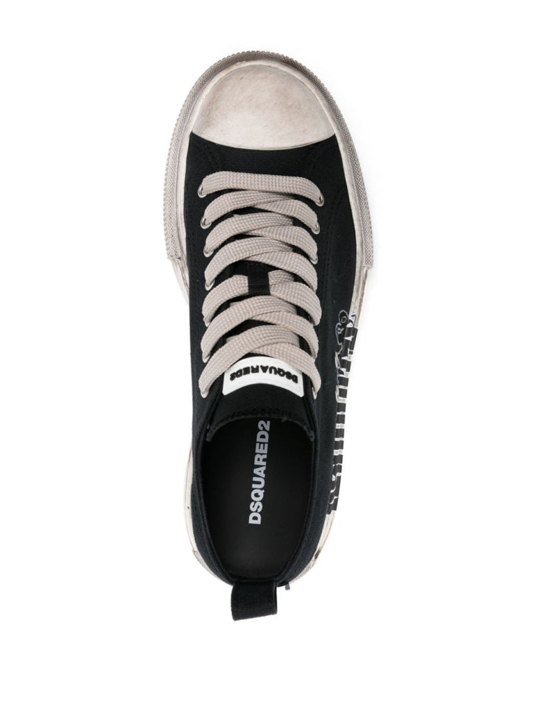 Black Berlin Canvas Flatform Sneakers