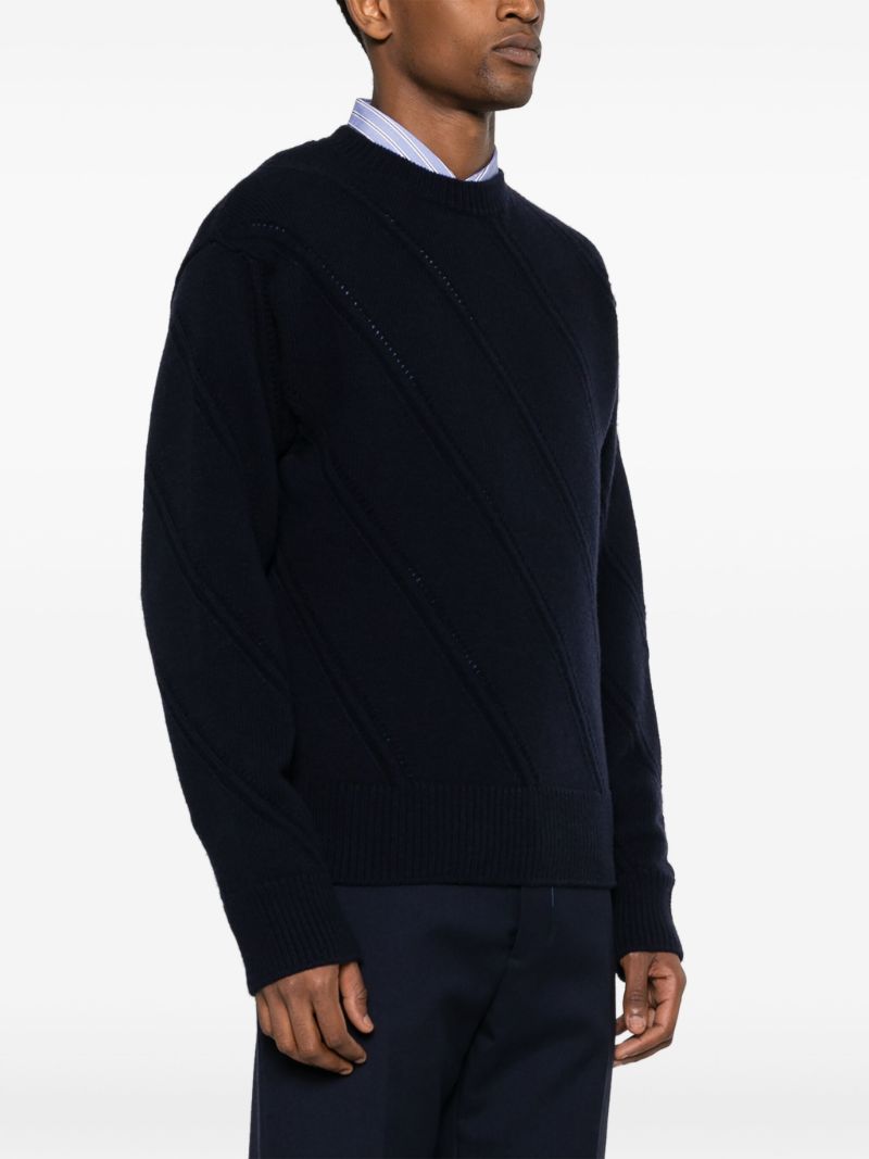 Blue Cut-out Knit Sweater