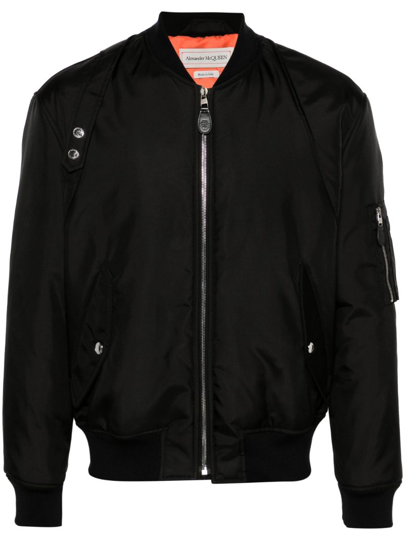 Black Harness Ma-1 Bomber Jacket