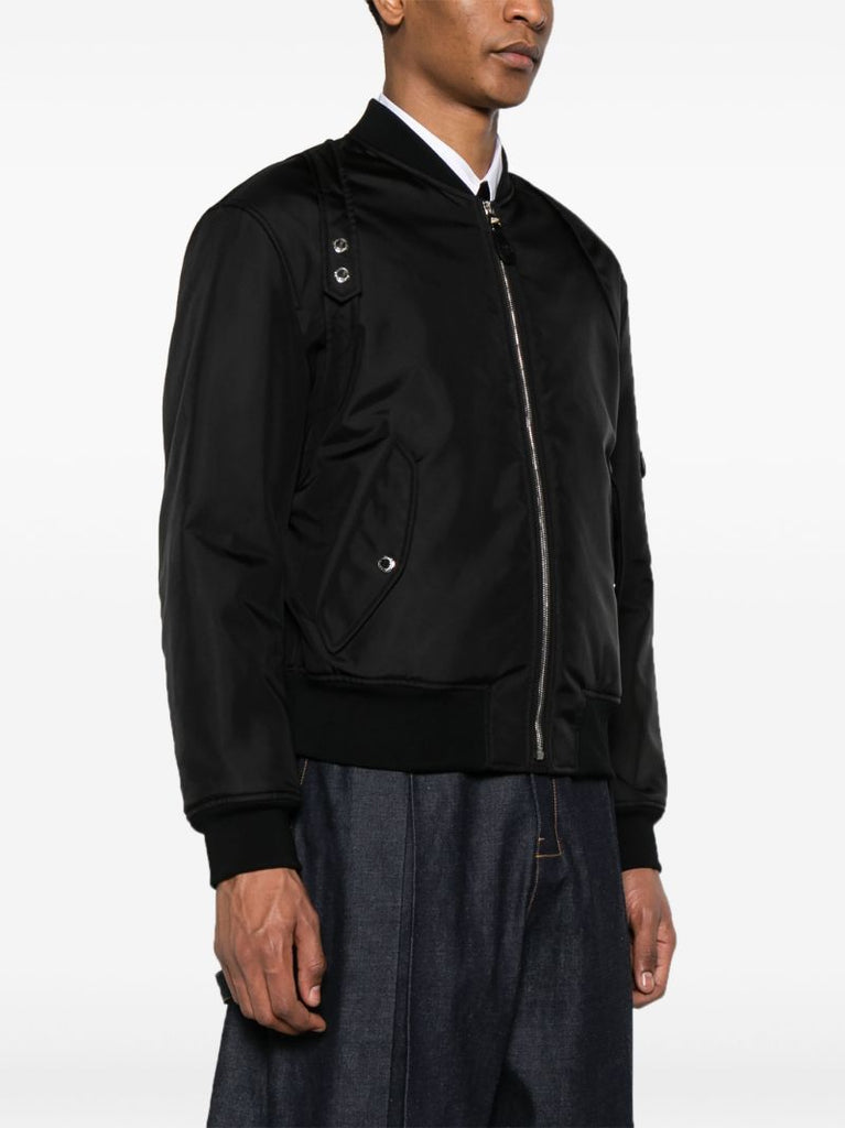 Black Harness Ma-1 Bomber Jacket