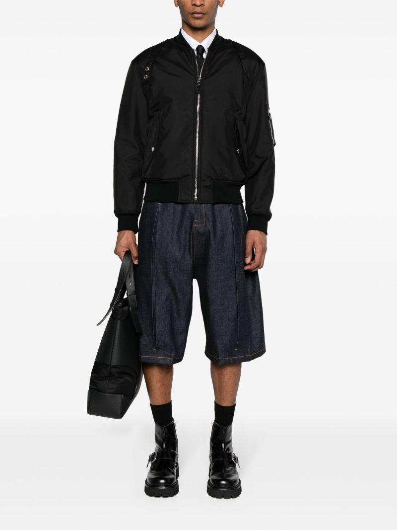 Black Harness Ma-1 Bomber Jacket