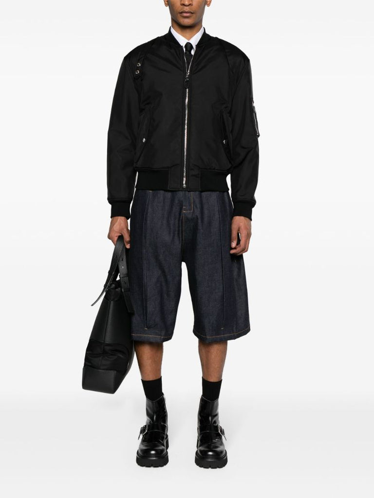 Black Harness Ma-1 Bomber Jacket