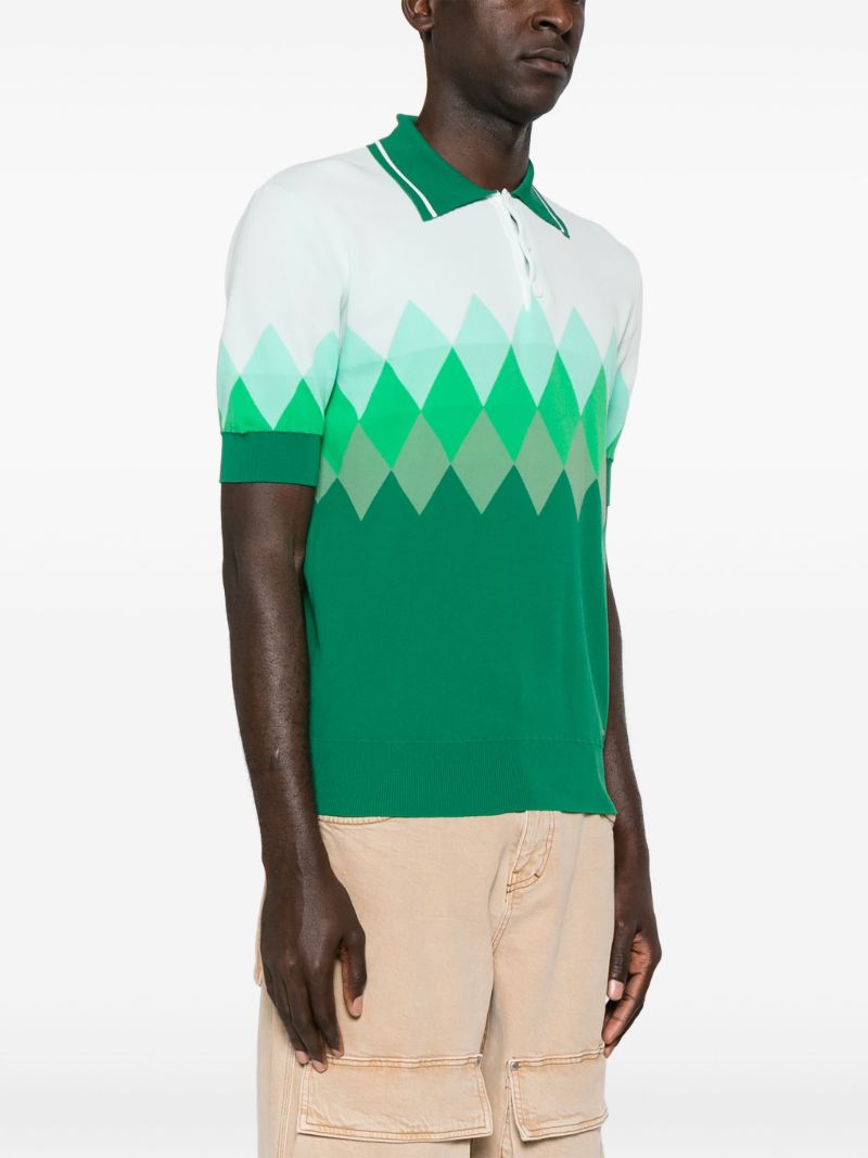 Green Argyle Check Polo Shirt