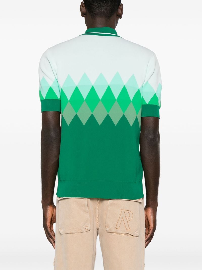 Green Argyle Check Polo Shirt